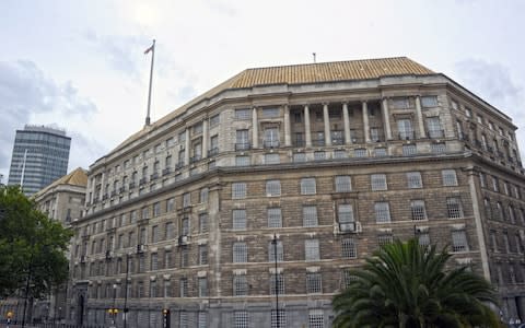 An exterior view of the British domestic counter-intelligence and security agency, MI5, headquarters, in Millbank, central London, Britain, - Credit:  HORACIO VILLALOBOS/EPA