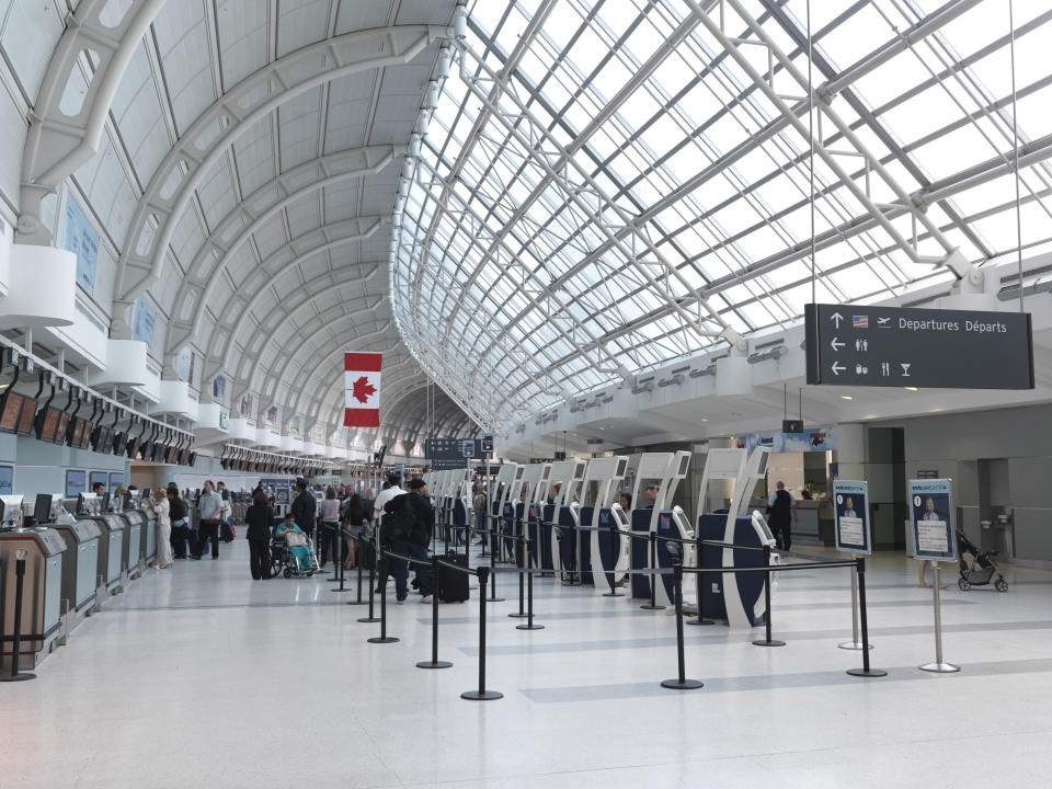 The departures hall of Toronto Pearson International Airport. Photo from Getty Images