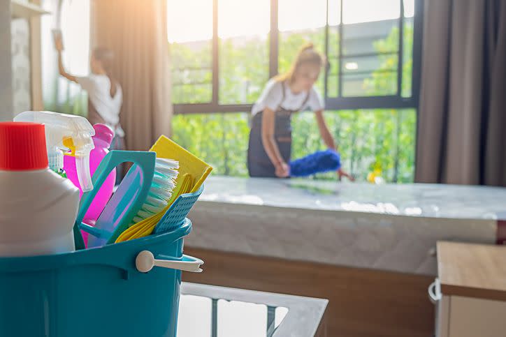 <p>There may be demand for home cleaning businesses that use green products that are safer for the environment and families.</p><span class="copyright"> MIND_AND_I/istockphoto </span>