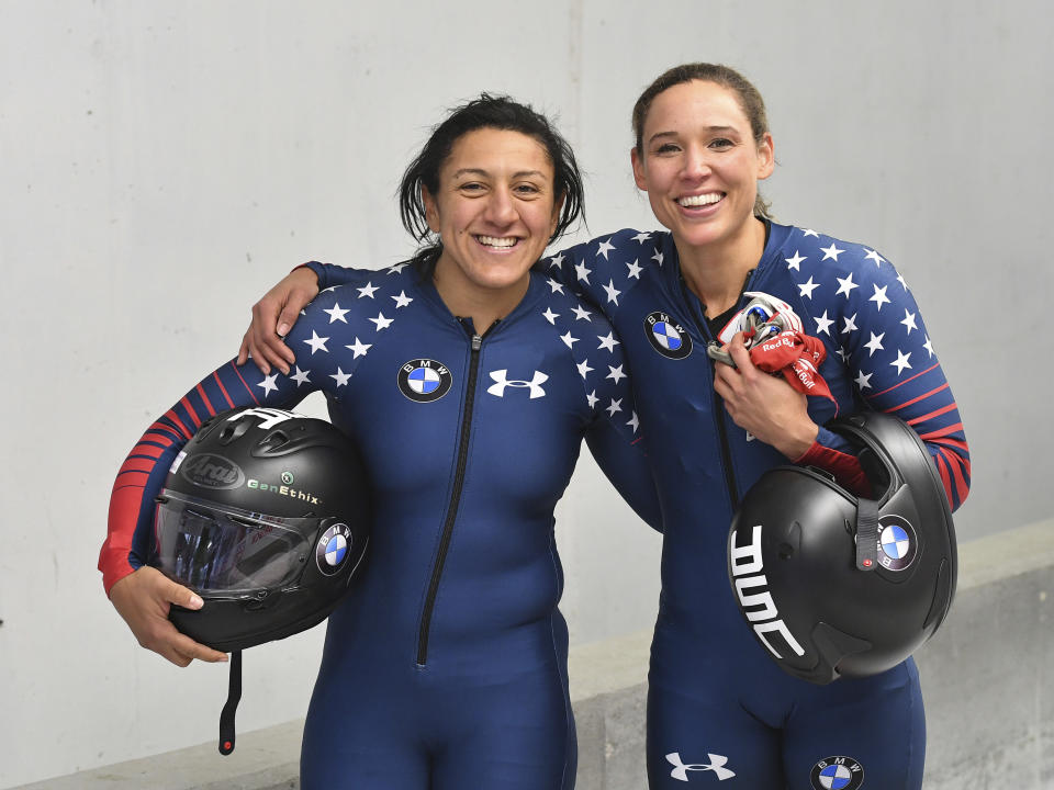 Jones first took up bobsledding after her 2008 defeat at the Olympics. By October 2012, she was named to the U.S. national team.