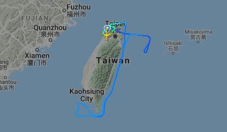 The route taken by the Hello Kitty service - Flightradar24