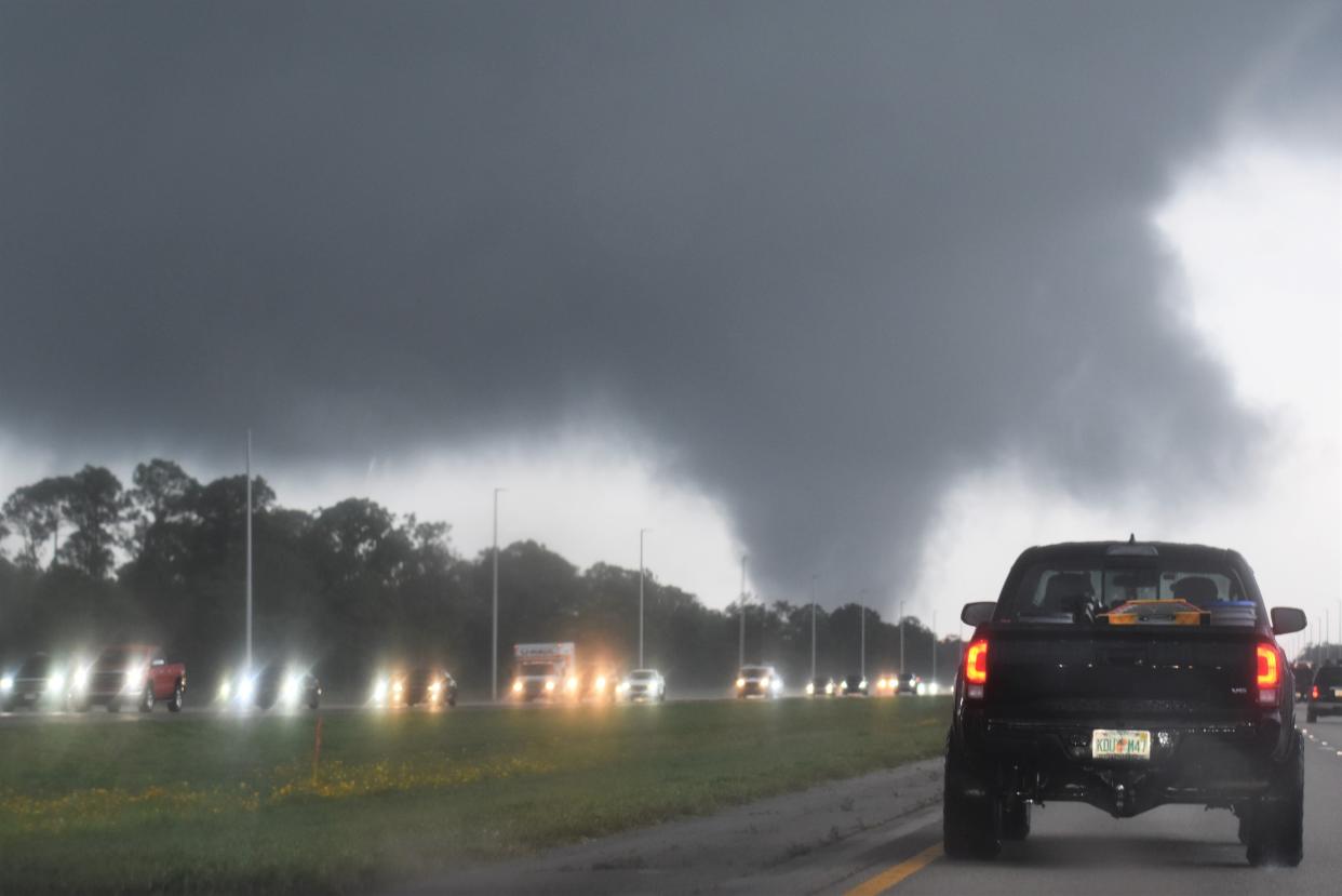 A tornado touches down at the Martin / St. Lucie County border on Monday afternoon.