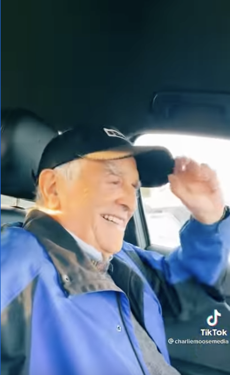 Grandpa with dementia on his way to The Greatest Showman