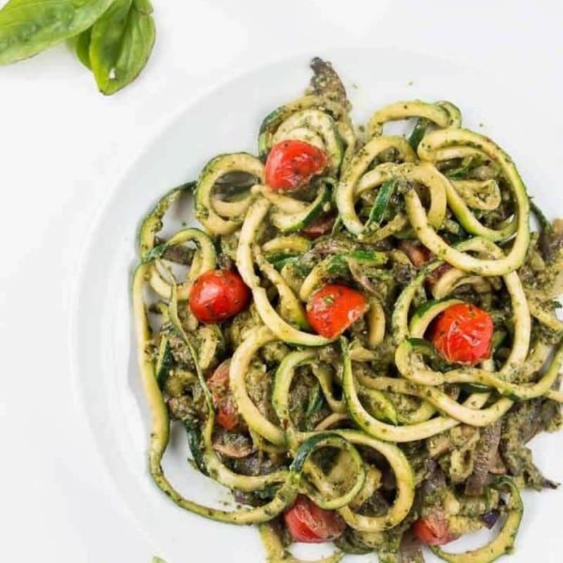 <p>Vegetarian Gastronomy</p><p>Perfect texture with just the right amount of flavor. This vegan, keto, gluten-free exciting zoodles recipe will soon become a summer-time favorite to take to all those beach days, BBQs, potlucks, and picnics!</p><p><strong>Get the recipe:</strong><strong> <a href="https://vegetariangastronomy.com/pesto-zucchini-spaghetti-recipe-zoodles/" rel="nofollow noopener" target="_blank" data-ylk="slk:Pesto Zucchini Spaghetti Recipe;elm:context_link;itc:0;sec:content-canvas" class="link ">Pesto Zucchini Spaghetti Recipe</a></strong></p><p><strong>Related: <a href="https://www.yahoo.com/lifestyle/43-zucchini-noodles-zoodles-recipes-183541850.html" data-ylk="slk:43 Best Zoodle Recipes;elm:context_link;itc:0;sec:content-canvas;outcm:mb_qualified_link;_E:mb_qualified_link;ct:story;" class="link  yahoo-link">43 Best Zoodle Recipes</a></strong></p>