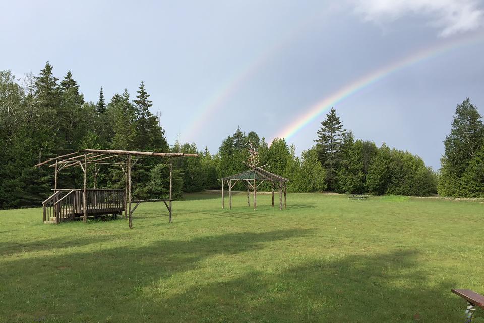 Pow wow grounds used by many local tribes at the Father Marquette memorial in St. Ignace.