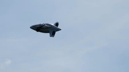 A handout picture obtained from the Lilium website shows the Lilium Jet test flight over Gilching, Germany, April 19, 2017. Picture taken April 19, 2017.  To match special report GERMANY-DIGITAL/GAP  Courtesy Lilium/Handout via REUTERS