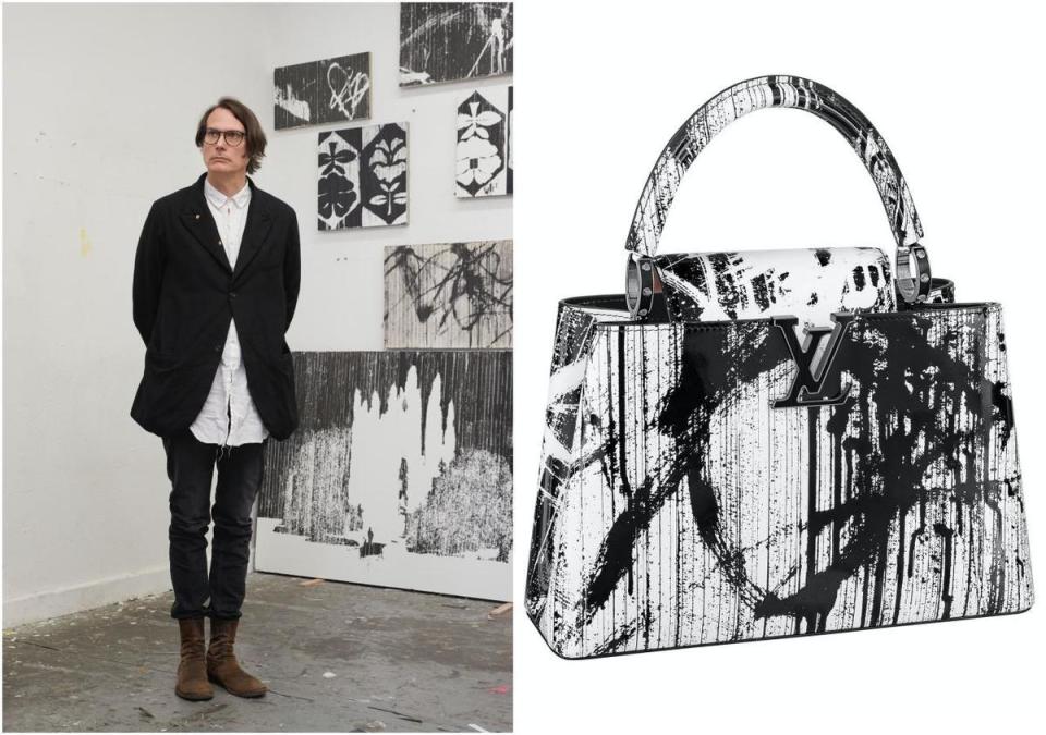 Gregor Hildebrandt以黑白設計，搭配網版印刷皮革，與鑲嵌黑膠唱片的路易威登標誌令人驚嘆。