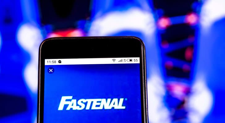 Fastenal (FAST) logo displayed on a mobile phone