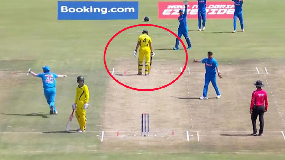 India u19s team was slammed for a tasteless appeal against Australia. (Image: Fox Sports)