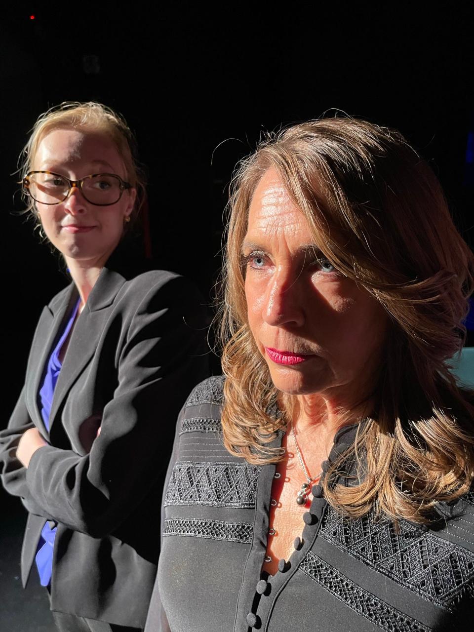 "Brielle," played by Deborah Miller, right, receives a visitation from the ghostly "Dani," played by Marissa Kemp in the original play "The Women of Saint Regret," on stage at Surfside Playhouse through July 24, 2022. Visit surfsideplayers.com.