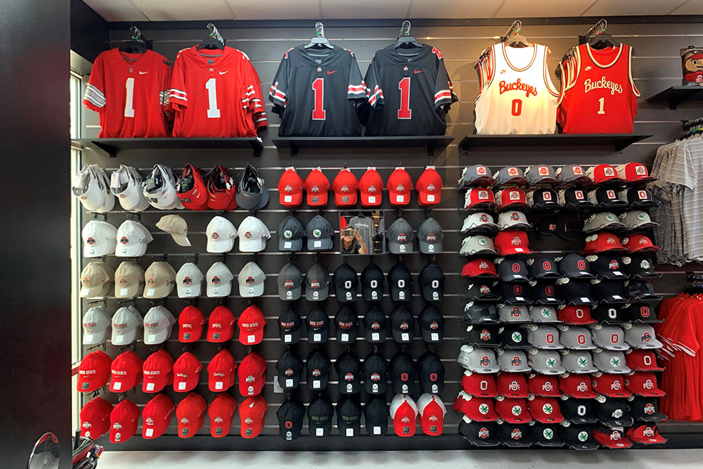 A look at collegiate product within an existing Lids store. - Credit: Courtesy of Lids