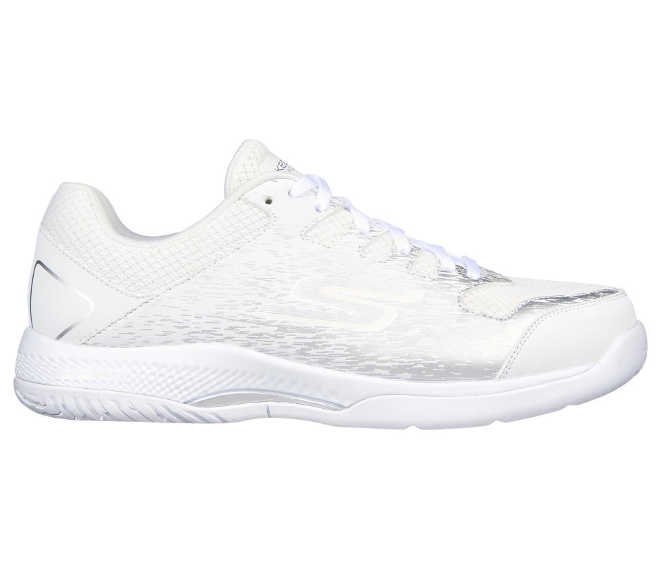 Skechers white Viper Court Pickleball shoes.