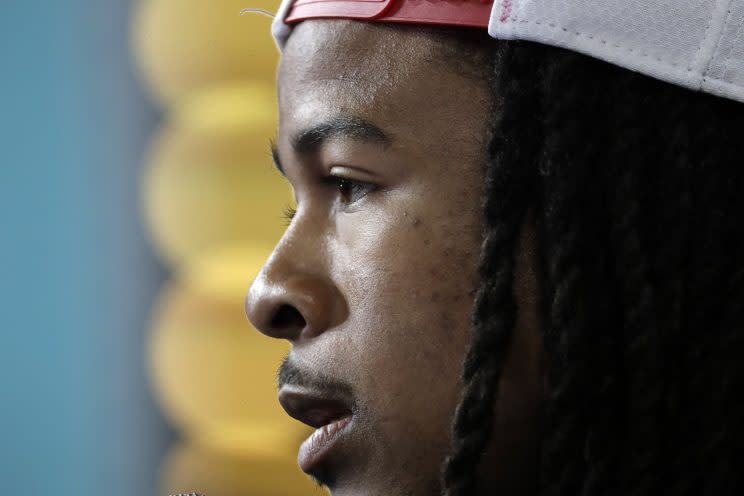 Devonta Freeman told NFL.com that he wanted more carries. On Monday, he told reporters it was all good. (AP) 