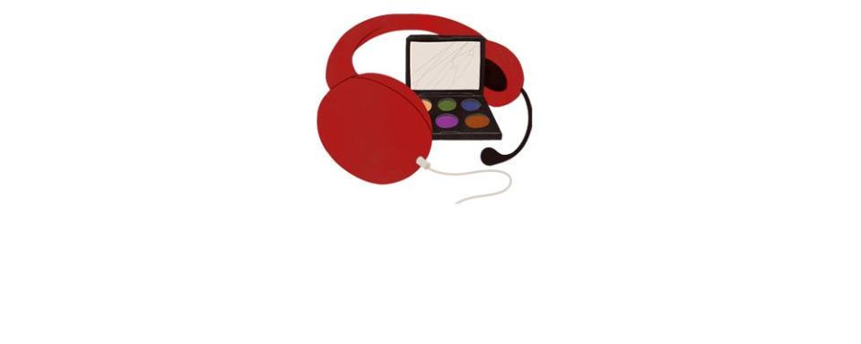 red headphones illustration