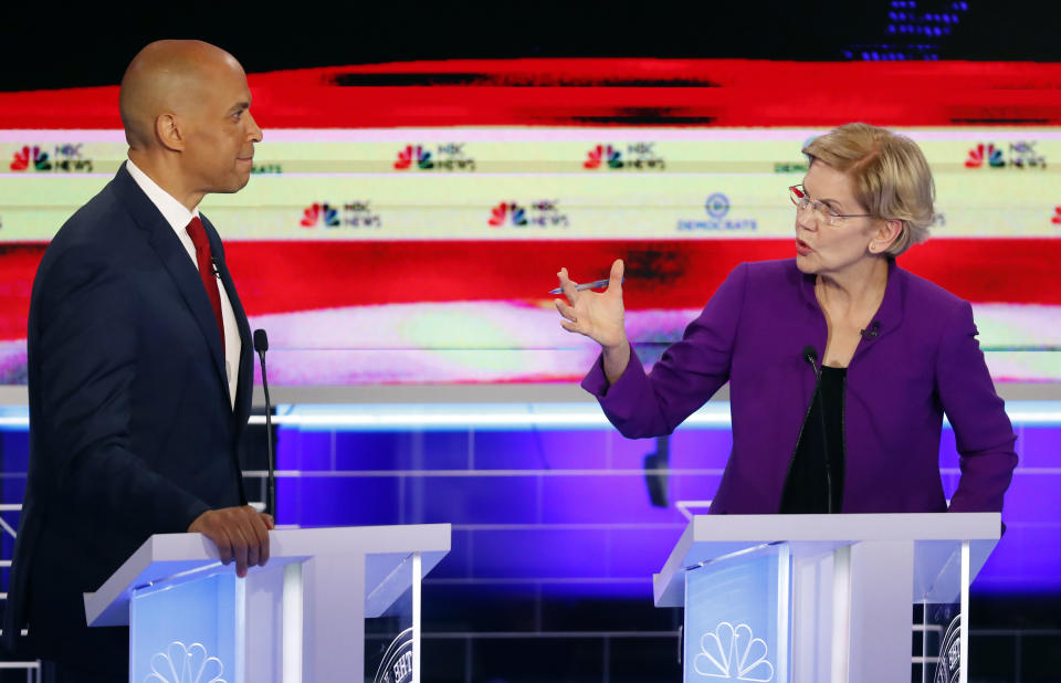 Warren commanded the stage and set the tone for the conversation. (Photo: ASSOCIATED PRESS)