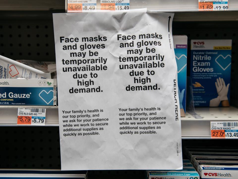 Protective masks demand in stores in New York City