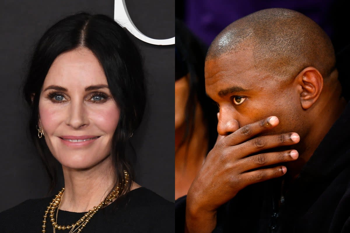 Courteney Cox has responded to Kanye West saying her hit TV show ‘Friends wasn’t funny’  (Getty)