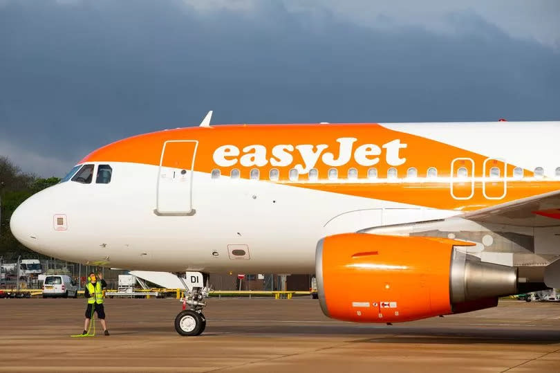 An EasyJet plane on the tarmac