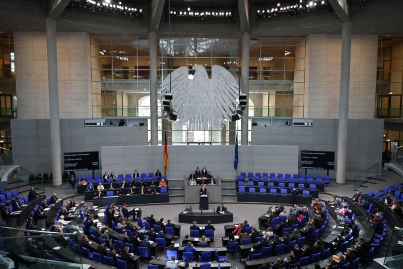 A general view of a plenary debate in the German Bundestag. On Friday, the Bundestag will hold final deliberations and vote on the amendment to the Renewable Energy Sources Act (solar package) and the reform of the Climate Protection Act. Jessica Lichetzki/dpa