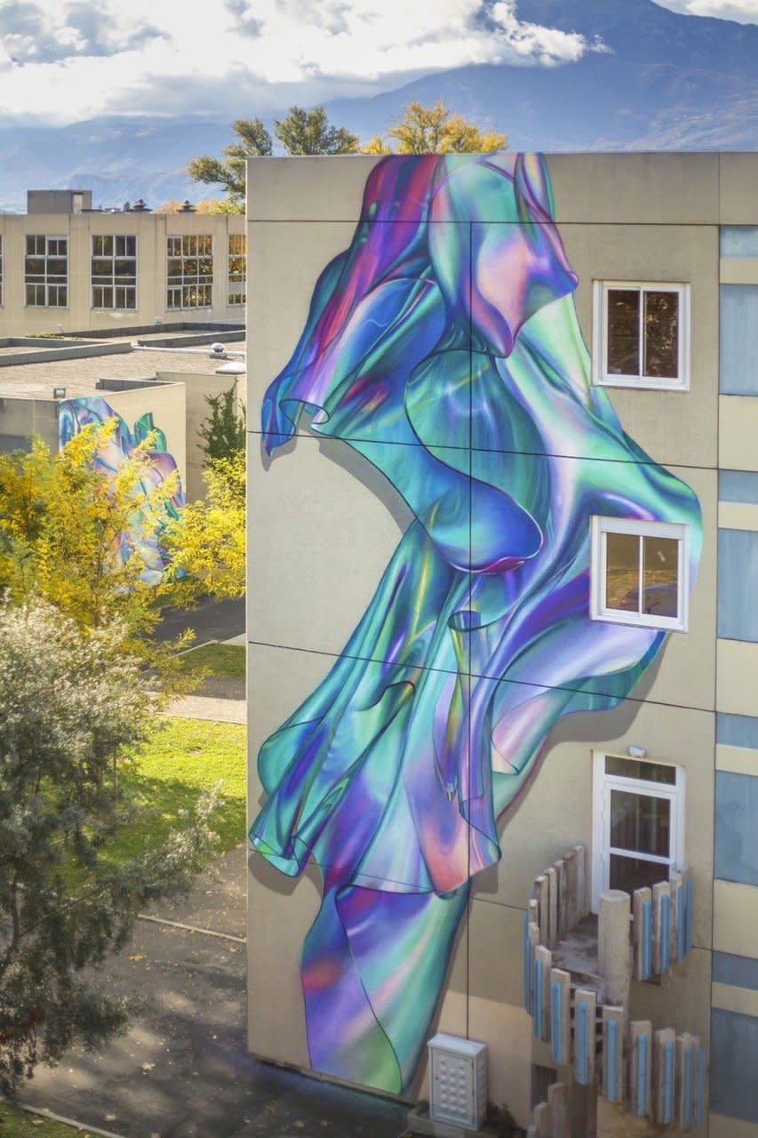 One of many gorgeous abstract murals from London-based street artist Rosie Woods.