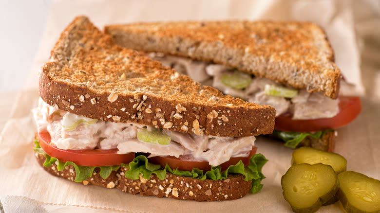 Tuna salad with toasted multigrain