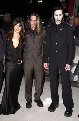 Penelope Cruz , Johnny Depp and Marilyn Manson at the Hollywood premiere of New Line's Blow