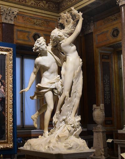 Gianlorenzo Bernini’s depiction of Daphne midtransformation into a laurel tree. <a href="https://www.gettyimages.com/detail/news-photo/view-of-the-apollo-and-daphne-masterpiece-by-italian-news-photo/1375253144" rel="nofollow noopener" target="_blank" data-ylk="slk:Roberto Serra/Iguana Press via Getty Images;elm:context_link;itc:0;sec:content-canvas" class="link ">Roberto Serra/Iguana Press via Getty Images</a>