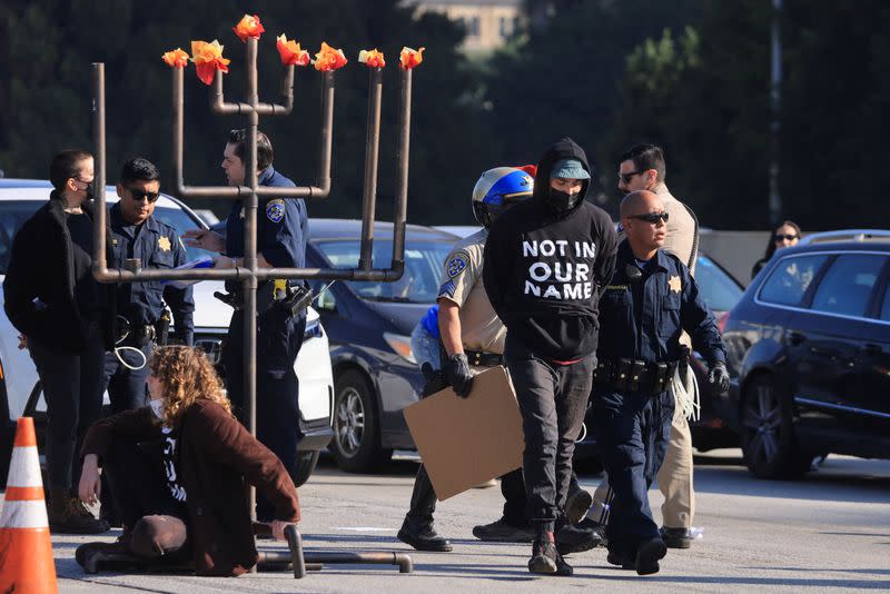 Protest demanding a ceasefire and an end to U.S. support for Israel's attack on Gaza, in Los Angeles