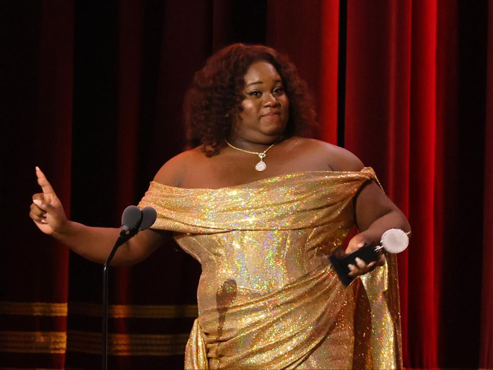 Alex Newell accepts the award for Best Featured Actor in a Musical (Getty Images for Tony Awards Pro)