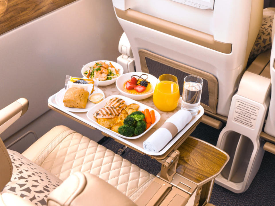 Emirates Premium Economy Inflight Dining