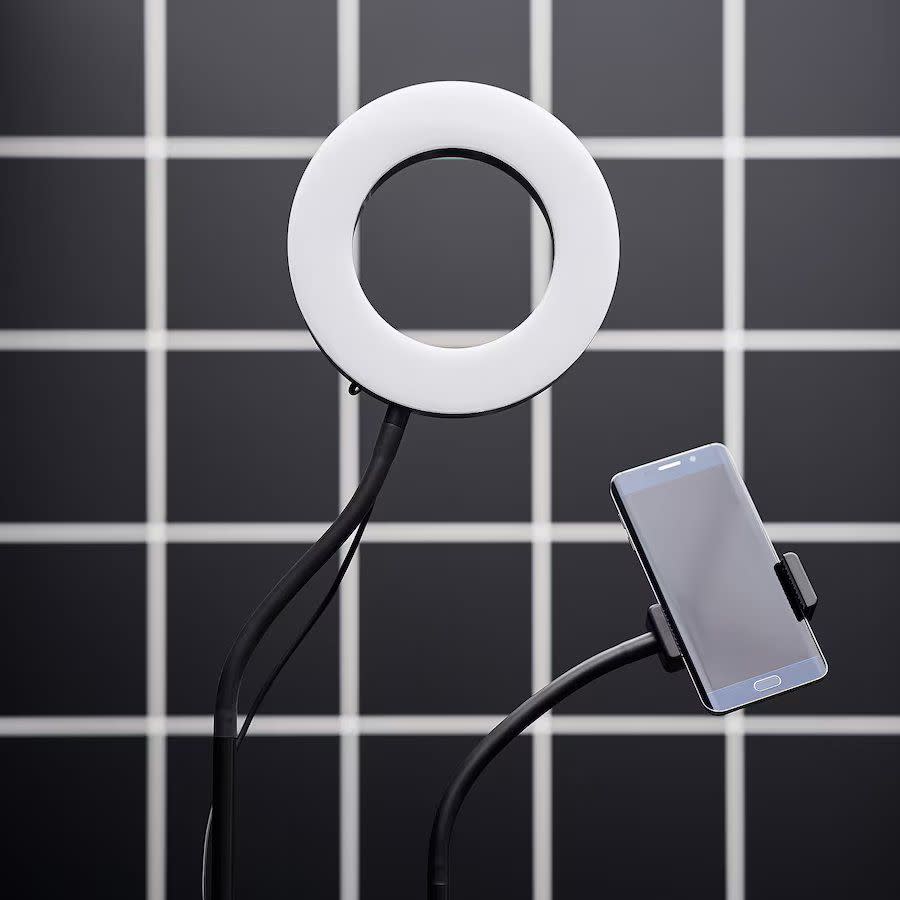Ikea LÅNESPELARE Ring lamp with phone holder