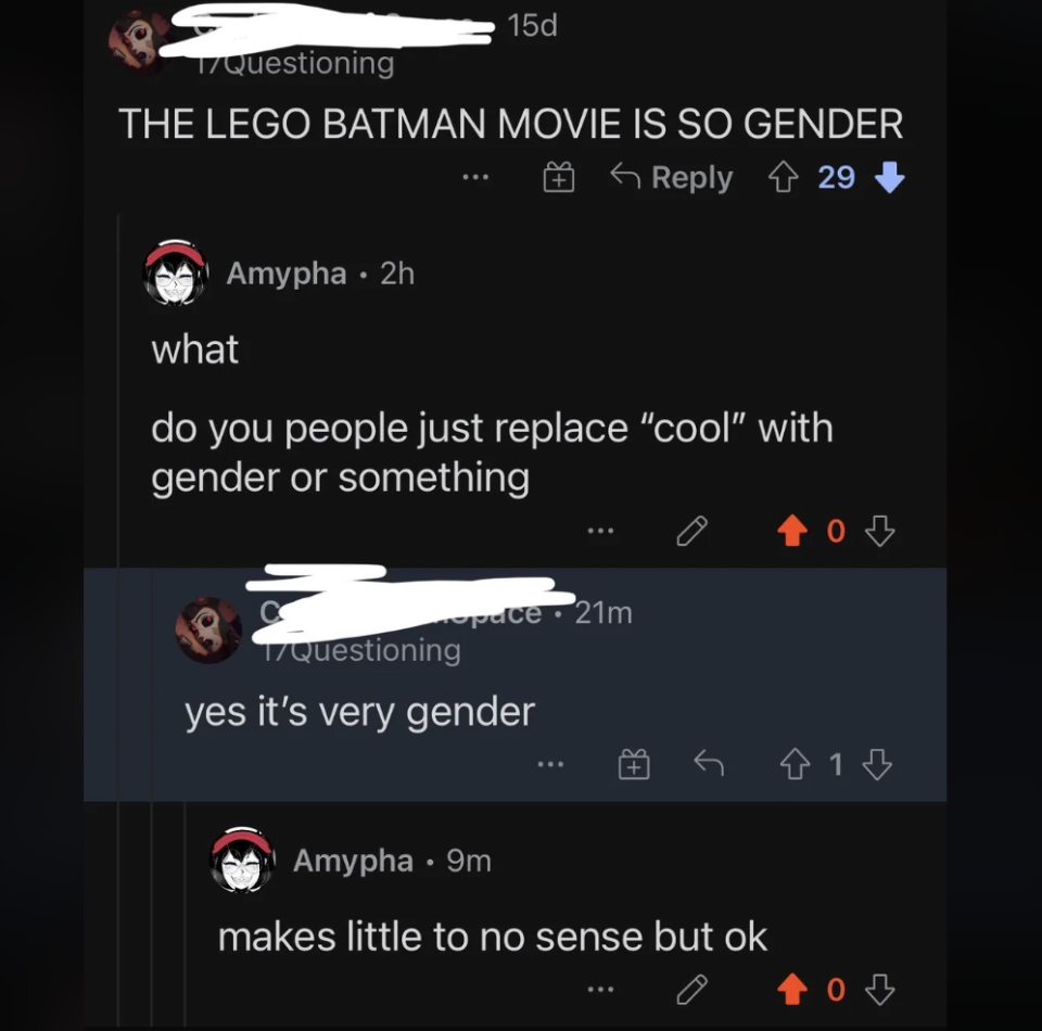 "yes it's very gender"