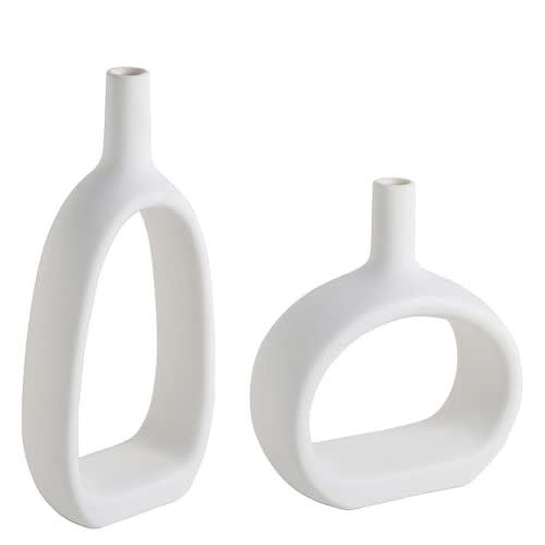 27) White Ceramic Vase Set