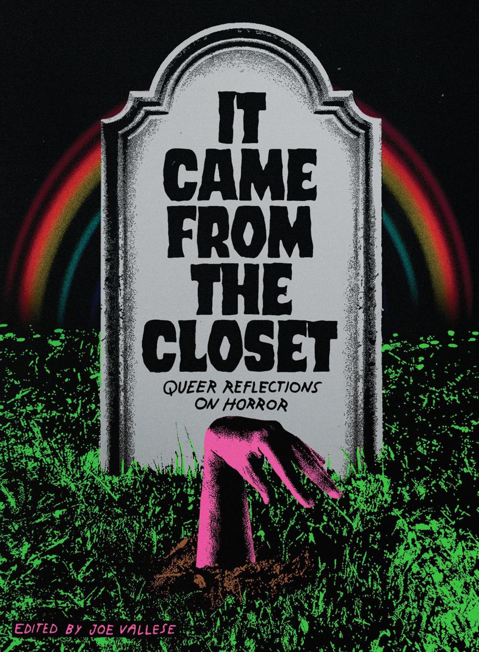 Cover art for editor Joe Vallese's "It Came From the Closet," a collection of queer reflections on horror movies.