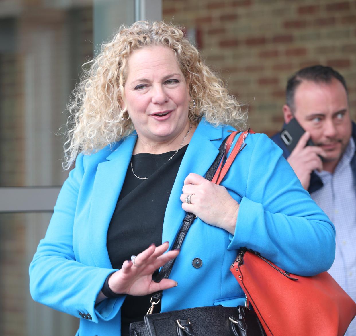 Special District Attorney Julia Cornachio leaving the Orange County Courthouse after the arraignment of Edward Holley for the 2003 murder of Megan McDonald on February 2, 2024.