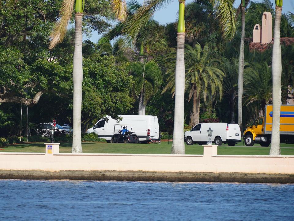 A general view of preparations for Tiffany Trump's wedding at Mar-a-Lago.