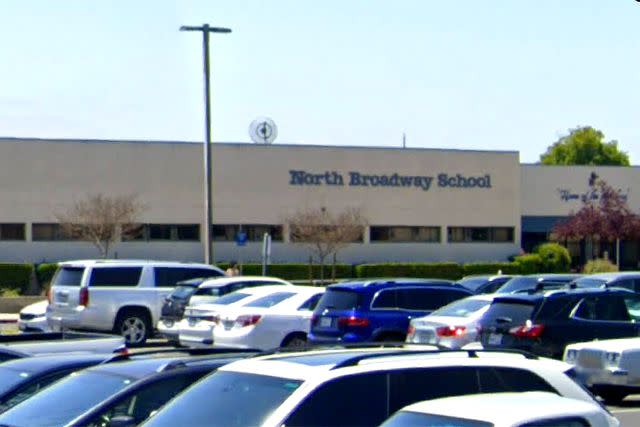 <p>Google Maps</p> A photograph of North Broadway Elementary School in Escondido, California