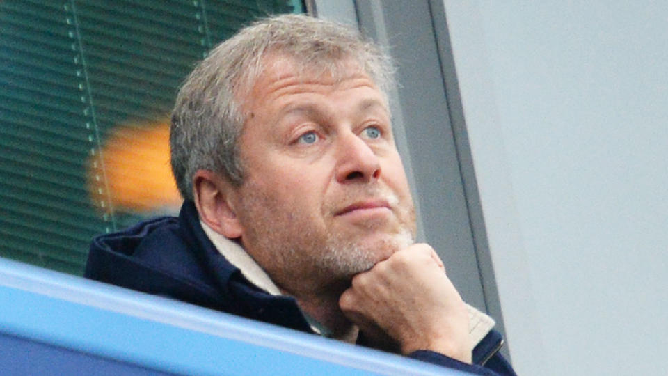 Chelsea owner Roman Abramovich is pictured here looking glum during a match.