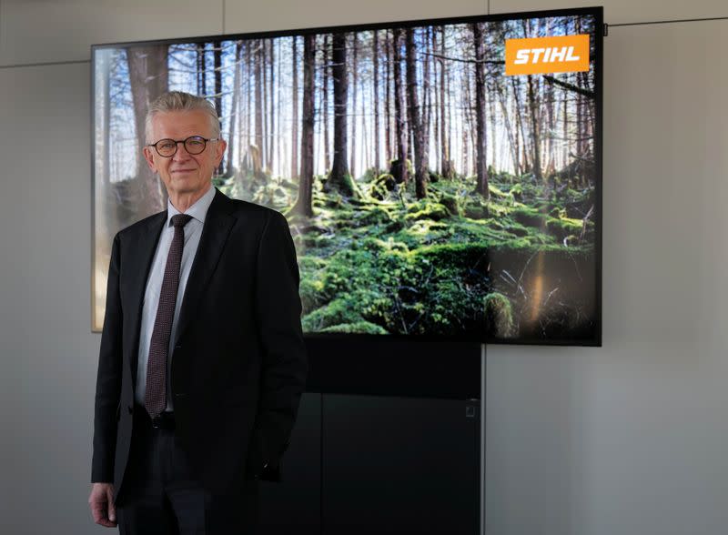 Bertram Kandziora, CEO of German engineering company Stihl, poses for a picture following an interview with Reuters in Waiblingen