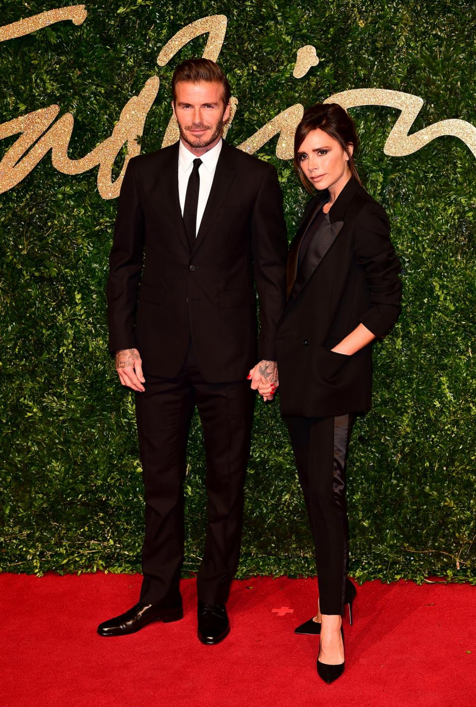 David and Victoria Beckham at the 2015 Fashion Awards