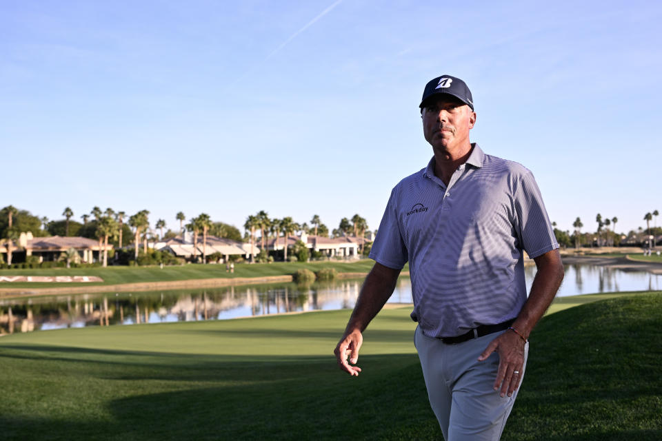 Matt Kuchar of the United States walks off the 18th green during the first round of The American Express at Nicklaus Tournament Course on January 18, 2024 in La Quinta, California. (Photo by Orlando Ramirez/Getty Images)