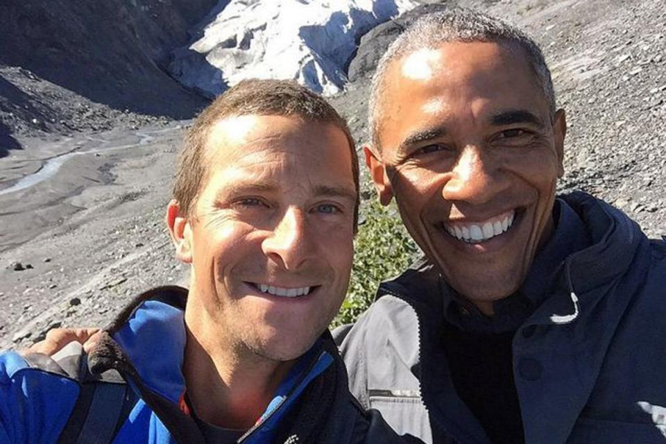 Grylls with President Obama in Alaska (PA)