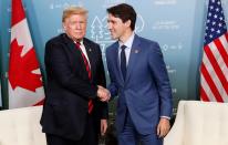 <p>President Donald Trump shakes hands with CanadaÃ­s Prime Minister Justin Trudeau in a bilateral meeting at the G7 Summit in in Charlevoix, Quebec, Canada, June 8, 2018. (Photo: Leah Millis/Reuters) </p>