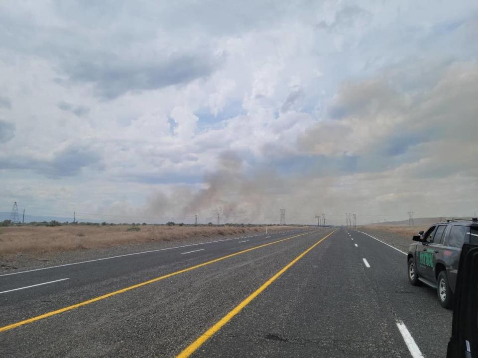 A wildfire at the Hanford site in Eastern Washington burned about 1,300 acres on Sunday.