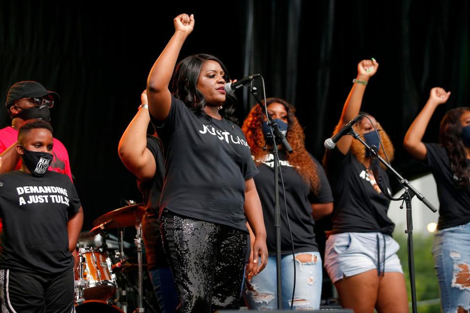 Tiffany Crutcher, twin sister of Terence Crutcher, an unarmed Black man who was killed in Tulsa, Oklahoma.