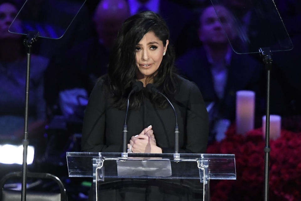 Vanessa Bryant speaks during The Celebration of Life for Kobe & Gianna Bryant at Staples Center on February 24, 2020 in Los Angeles, California.