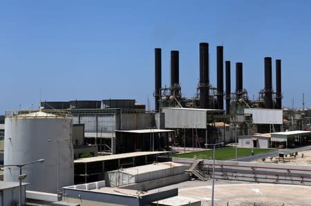 View shows the Gaza power plant in the central Gaza Strip