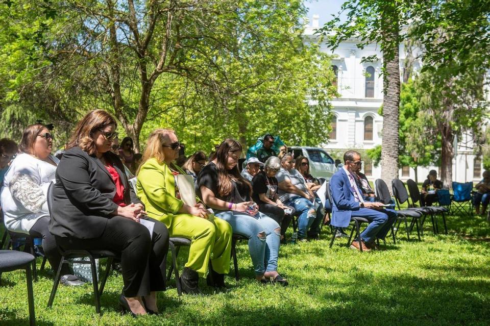 The Merced County Victims’ Rights Ceremony at Courthouse Park in Merced, Calif., on Tuesday, April 25, 2023. The annual event held to remember victims of violence and crime, is hosted by the Merced County District Attorney’s Office during National Crime Victims’ Rights Week.