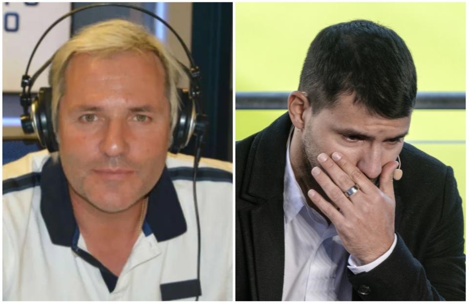 El exportero Santi Cañizares y el Kun Agüero llorando al anunciar su retirada. (Foto: COPE / Adria Puig / Anadolu Agency / Getty Images).