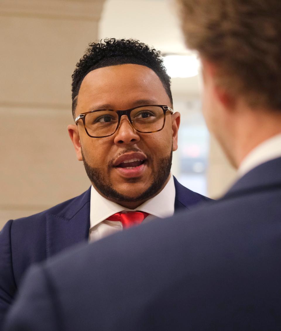 T.W. Shannon is pictured April 13 during candidate filing at the Capitol.